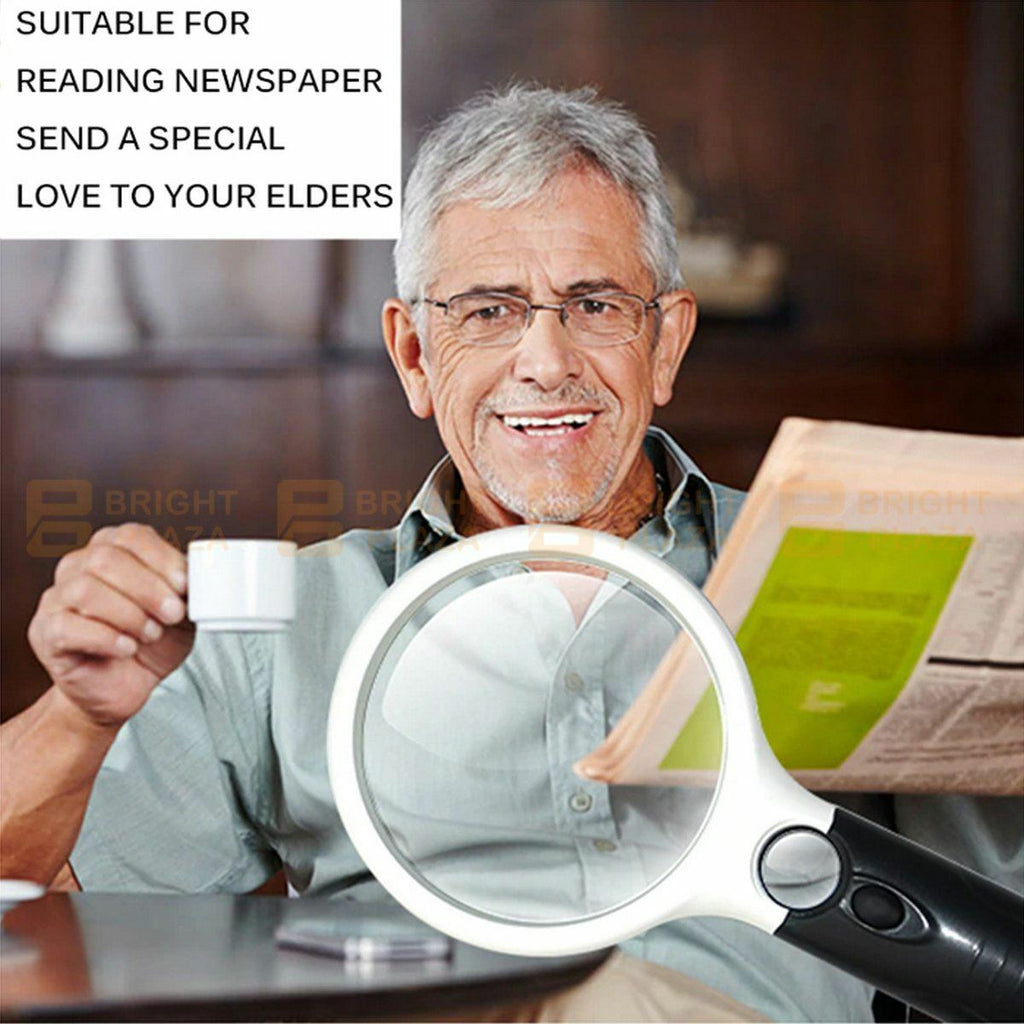 LED Lighted Hand Held Magnifier Magnifying Glass Handheld Reading Light 11x 3x