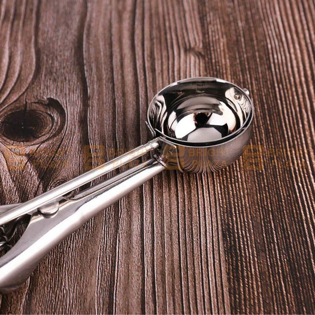 Stainless Steel Icecream Ice Cream Scoop Cookie Dough Mash Spoon Trigger 6cm Dia