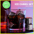 8pcs Stainless Steel Ice Cubes Whiskey Wine Metal Stones Cooling Rocks Cooler