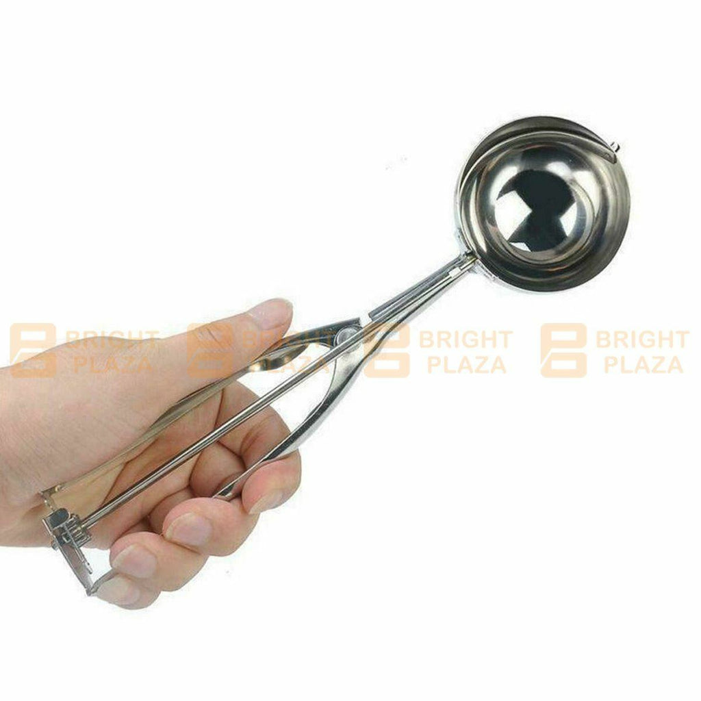 Stainless Steel Icecream Ice Cream Scoop Cookie Dough Mash Spoon Trigger 6cm Dia