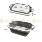 Foldable Kitchen Chopping Board Storage Basket Colander Wash Basin Portable 2in1