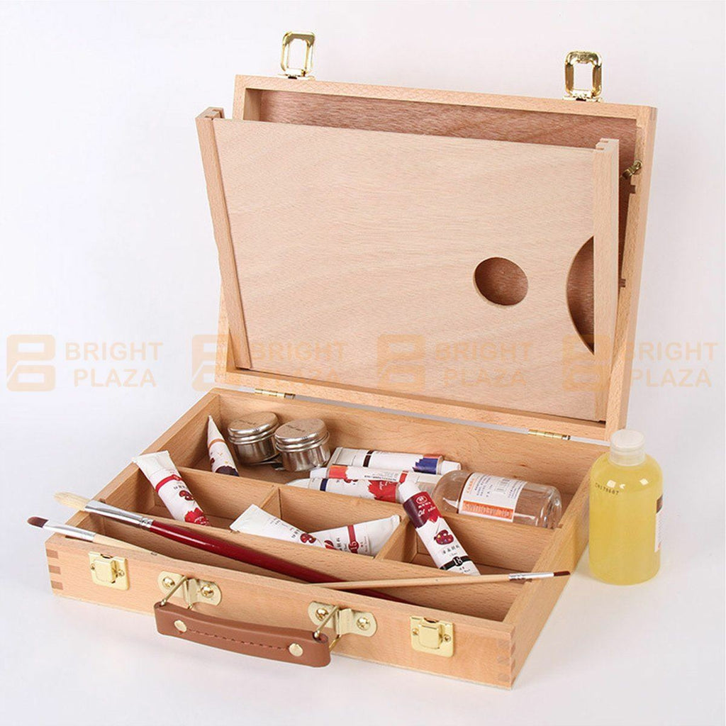 Artist Painting Painter Wooden Storage Box Easel Palette Beech Wood Organiser