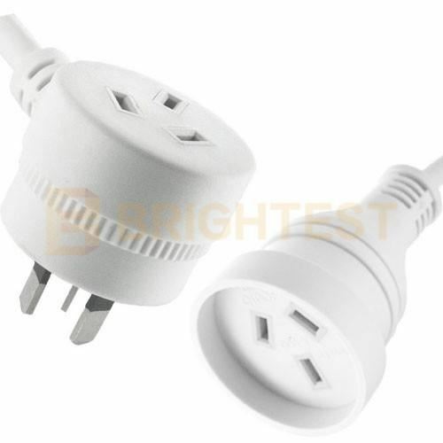 2M/5M Piggyback Power Extension Cord Lead Australian 3-Pin Plug 240V White Cable