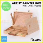 Artist Painting Painter Wooden Storage Box Easel Palette Beech Wood Organiser