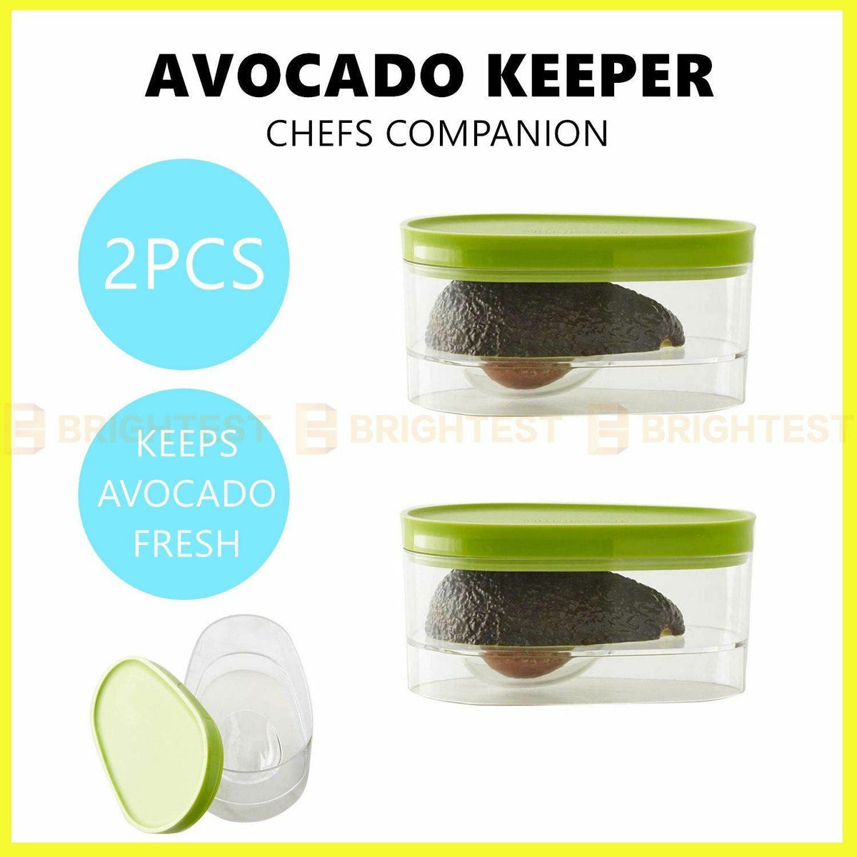 2pcs Avocado Keeper Saver Food Veggie Storage Container Stay Fresh Leftover Half