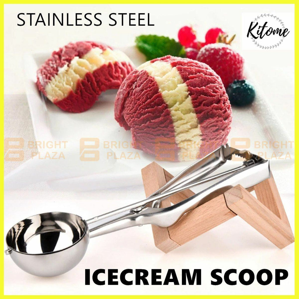 Stainless Steel Icecream Ice Cream Scoop Cookie Dough Mash Spoon Trigger 6cm Dia