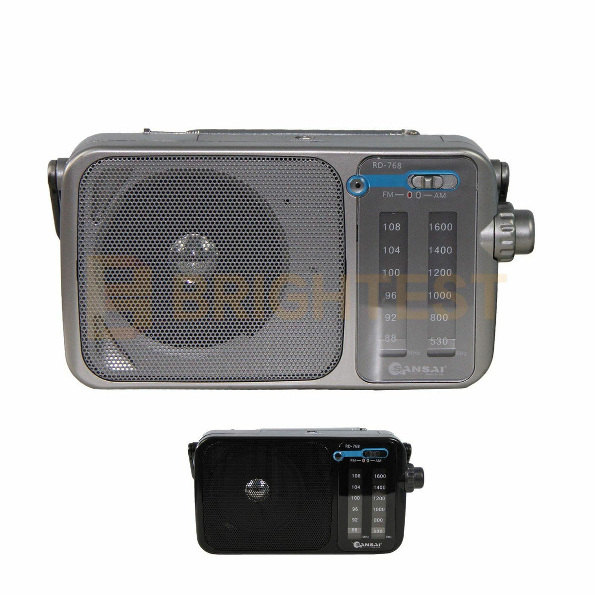 Portable AM/FM Radio Battery Powered AC/DC Earphone Plug Jack Speaker Antenna
