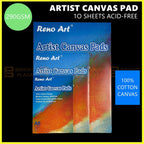 Canvas Pad A3 A4 A5 100% Cotton 10 Sheets Sketching Drawing Painting Artist Pads