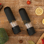 Electric Salt Pepper Grinder Mill Shaker One Touch Push Button LED Light Battery