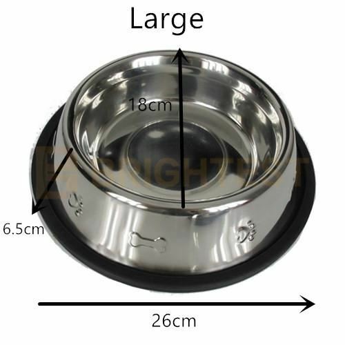 Stainless Steel Pet Bowl Water Bowls Portable Anti Slip Feeder Dog Cat Embossed