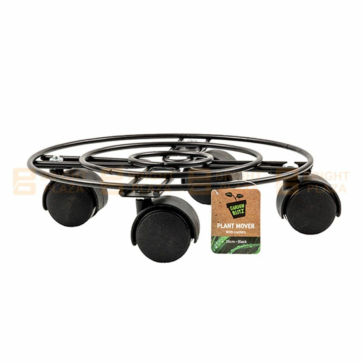 Round Plant Pot Mover Wheels Rolling Trolley Metal Stand Garden Plate Flower