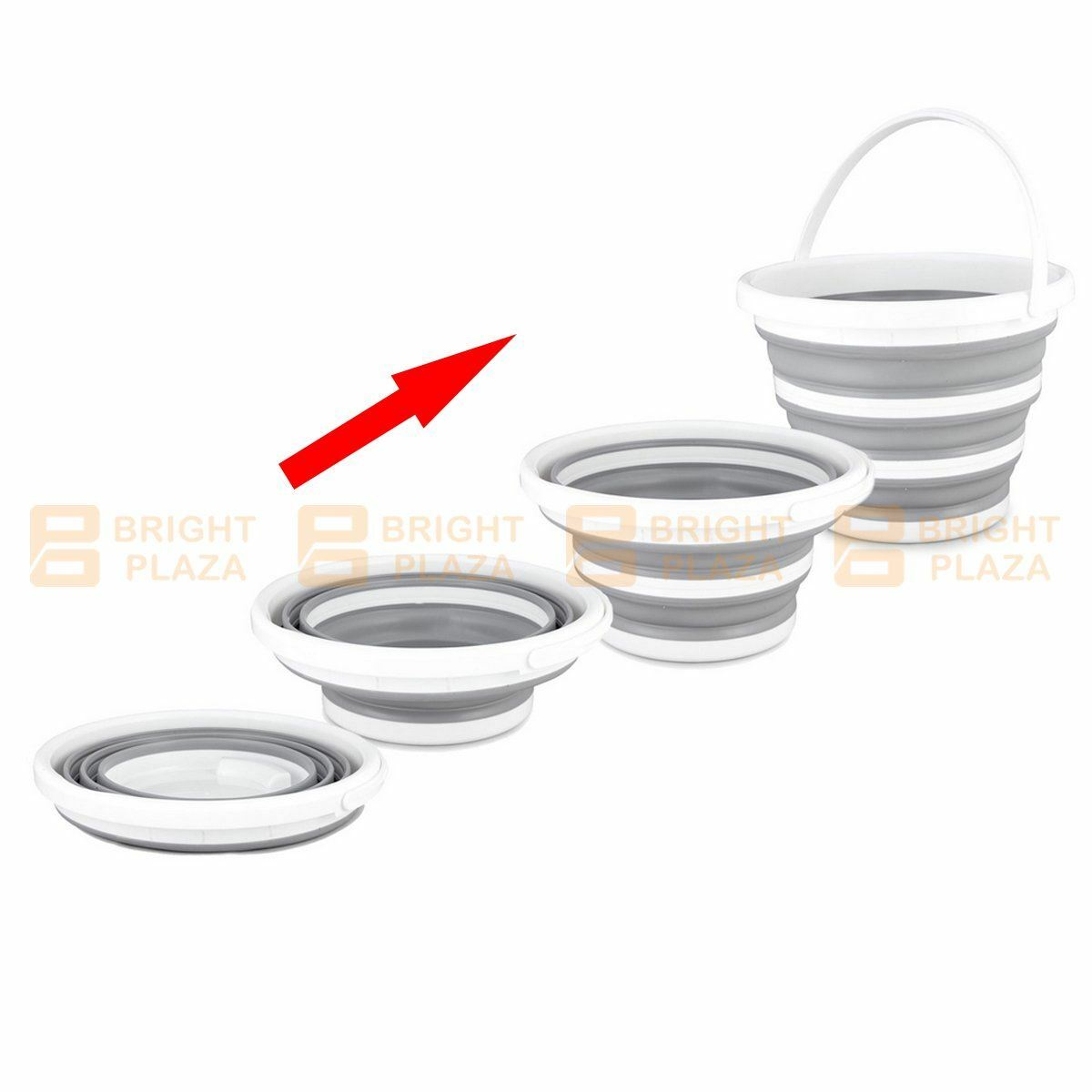 10L Collapsible Folding Bucket Silicone Water Container Hiking Camping Fishing