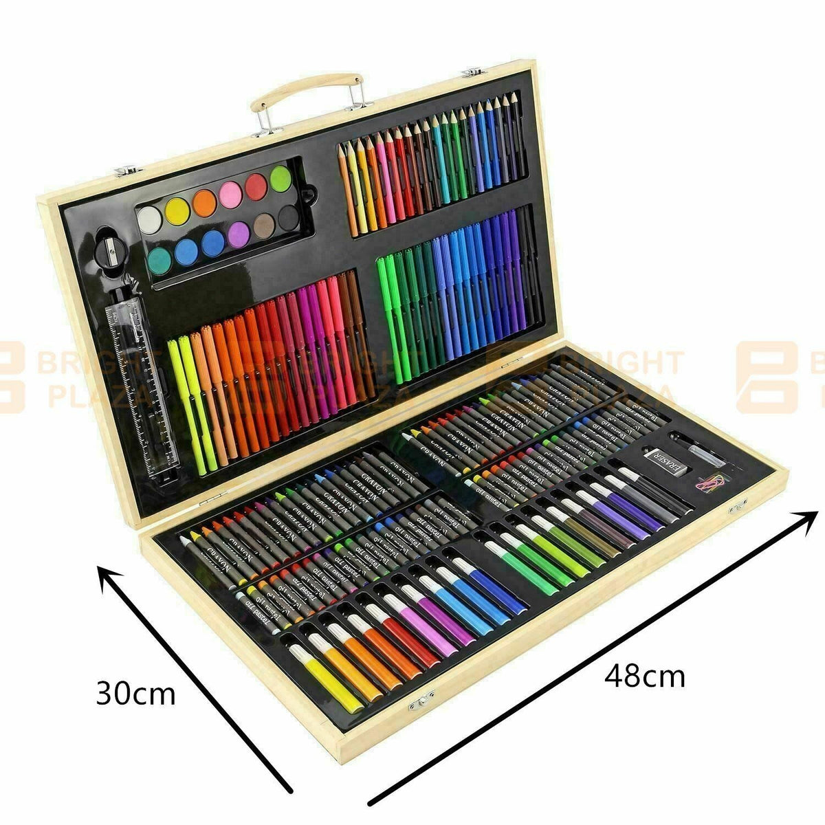 180PCS Kids Complete Art Set Box Case Paints Drawing Colour Pencils Pastels