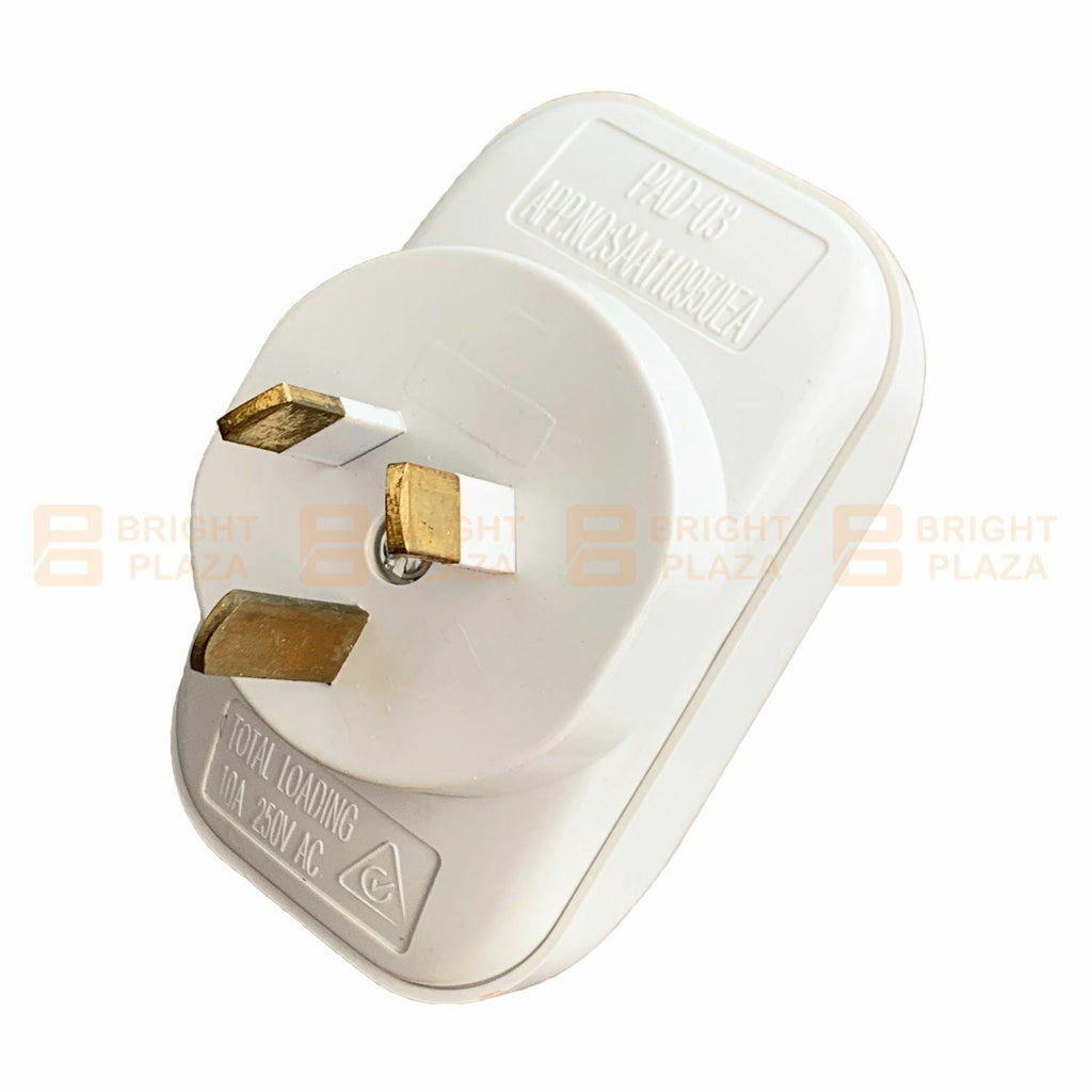 2 x Power Double Adaptor Triangular 2 Socket White Outlet Splitter Twin Pack