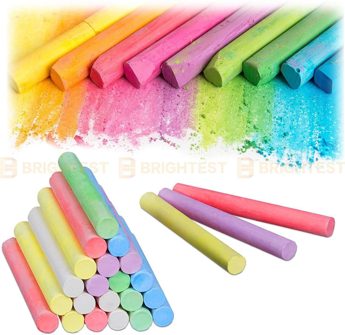 100pk Coloured or White Chalk Sticks Blackboard Craft Children School Art Draw