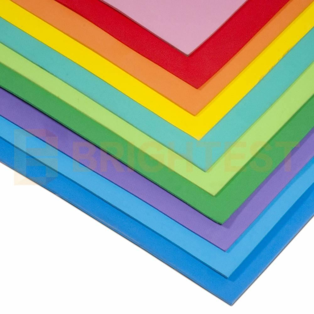 50pk Rainbow EVA Foam Craft Sheets Fun Paper Handmade Art Kids Assorted Colours