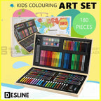 180PCS Kids Complete Art Set Box Case Paints Drawing Colour Pencils Pastels