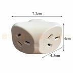 2 x Power Double Adaptor Triangular 2 Socket White Outlet Splitter Twin Pack