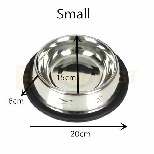 Stainless Steel Pet Bowl Water Bowls Portable Anti Slip Feeder Dog Cat Embossed