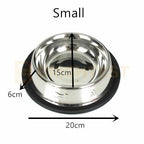 Stainless Steel Pet Bowl Water Bowls Portable Anti Slip Feeder Dog Cat Embossed