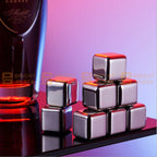 8pcs Stainless Steel Ice Cubes Whiskey Wine Metal Stones Cooling Rocks Cooler