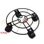 Round Plant Pot Mover Wheels Rolling Trolley Metal Stand Garden Plate Flower