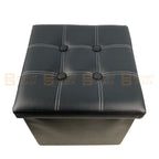 Folding Ottoman Storage Cube Footstool Stool Box Pouf Seat Bench PU Faux Leather