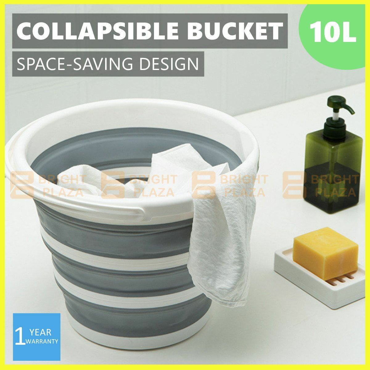 10L Collapsible Folding Bucket Silicone Water Container Hiking Camping Fishing