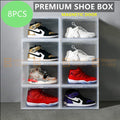 8PCS Premium Sneaker Display Shoe Box Storage Case Clear Plastic Boxes Stackable