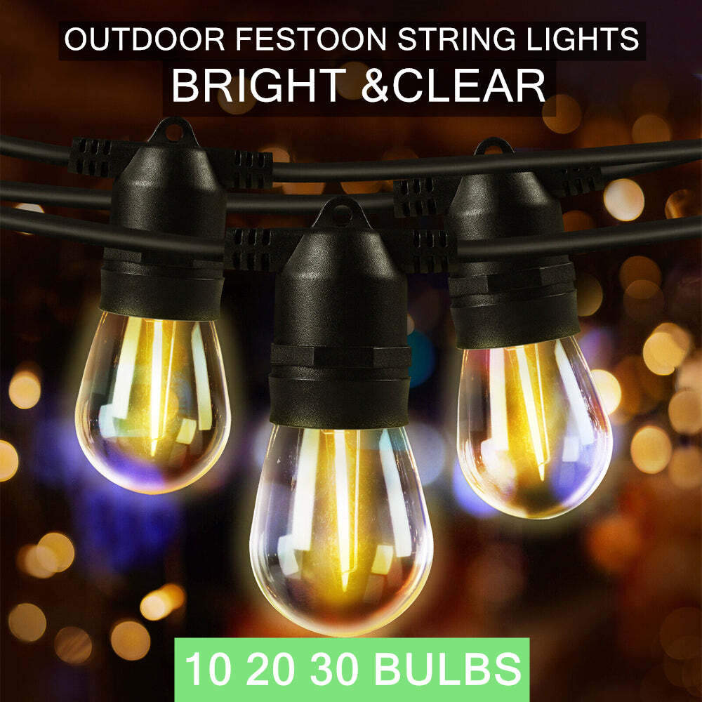Outdoor Festoon Lights LED Globe Bulb String Lighting Christmas Party 14M-32M De
