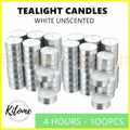 100pk Tea light Candles Tea Lights Tealight Tealights Unscented Candle 4 Hours