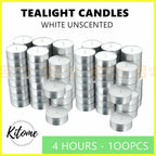 100pk Tea light Candles Tea Lights Tealight Tealights Unscented Candle 4 Hours