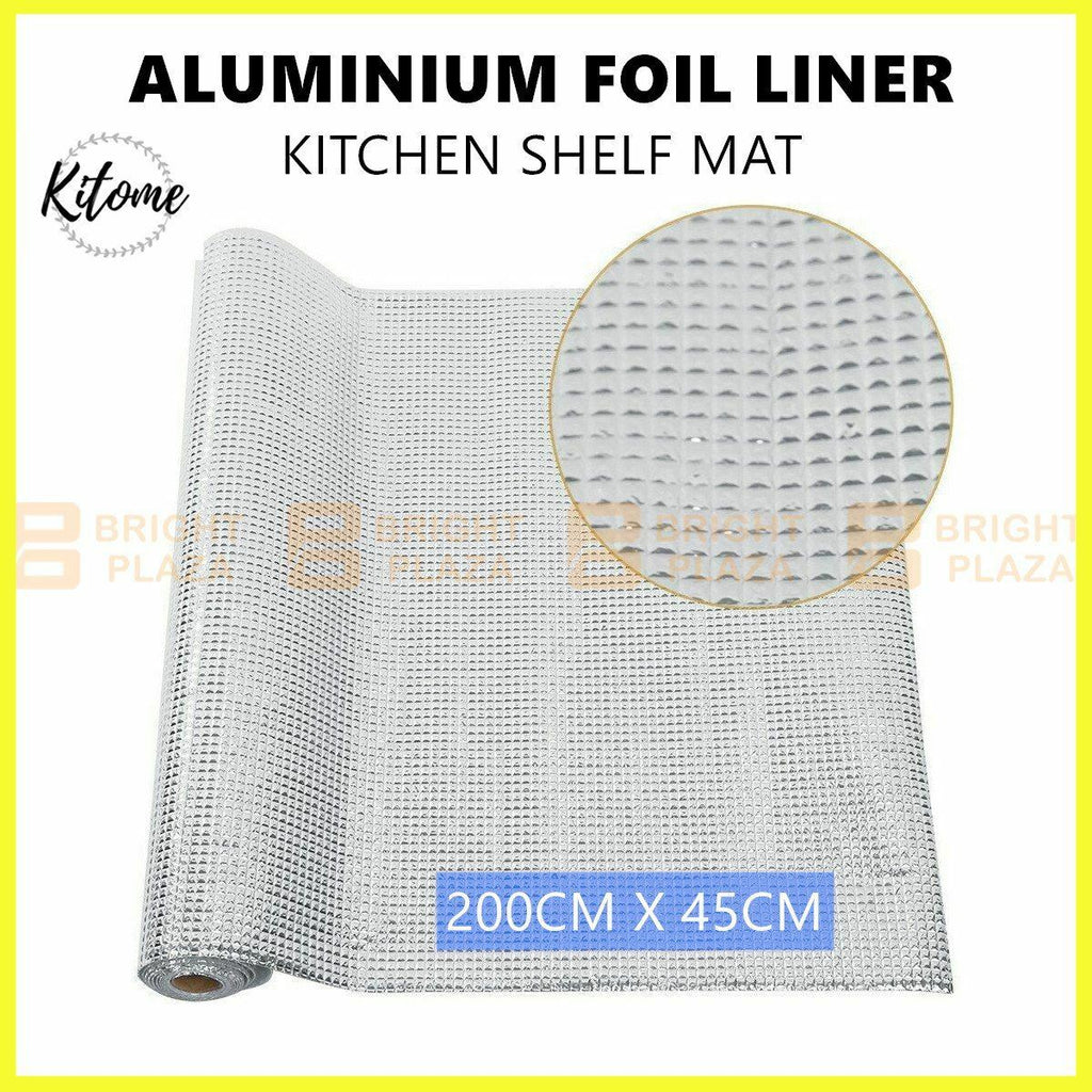 Kitchen Shelf Drawer Liner Aluminium Foil Mat Non-Adhesive Roll Oil-Proof 45x200