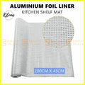 Kitchen Shelf Drawer Liner Aluminium Foil Mat Non-Adhesive Roll Oil-Proof 45x200