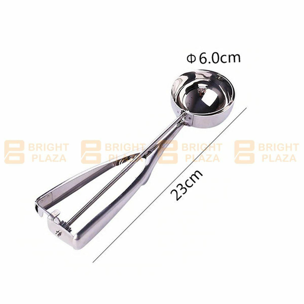 Stainless Steel Icecream Ice Cream Scoop Cookie Dough Mash Spoon Trigger 6cm Dia