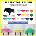 Plastic Table Cloth Colour Rectangle Cover Birthday Party Tablecover 137x274cm