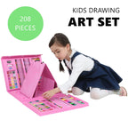 208PCS Kids Art Set Box Case Paint Draw Drawing Board Colour Pencils Pastels Art