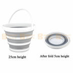 10L Collapsible Folding Bucket Silicone Water Container Hiking Camping Fishing