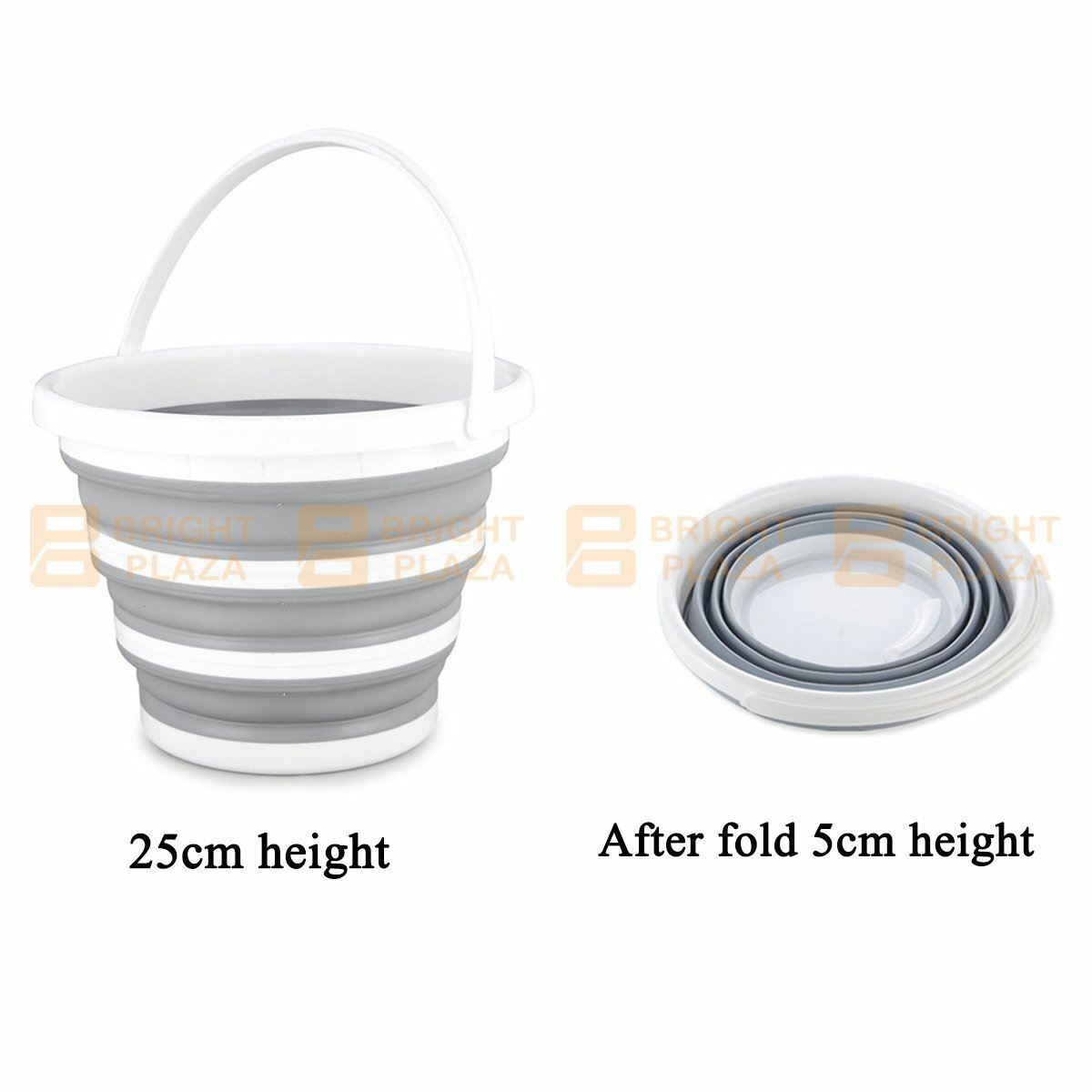 10L Collapsible Folding Bucket Silicone Water Container Hiking Camping Fishing