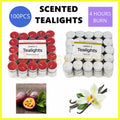 100pk Scented Tealights Tea Light  Candles Bulk 4 Hours Burn Home Scent Wedding