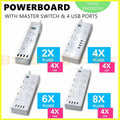 2/4/6/8 Way Outlet Power Board Powerboard Sockets + USB Output Surge Protected