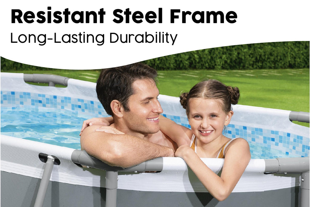 10ft x 33in Dark Grey Oval Steel Pro MAX Above Ground Pool Set