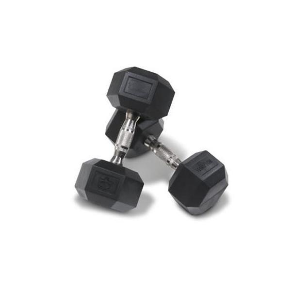 Muscle Motion Rubber Hex Dumbbell Set With 2 Tier Rack (10kg-40kg) (10 pair)