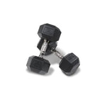 Muscle Motion Rubber Hex Dumbbell Set With 2 Tier Rack (2.5kg - 30kg) (12 Pairs)