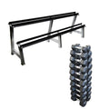 Muscle Motion Rubber Hex Dumbbell Set With 2 Tier Rack (2.5kg - 30kg) (12 Pairs)