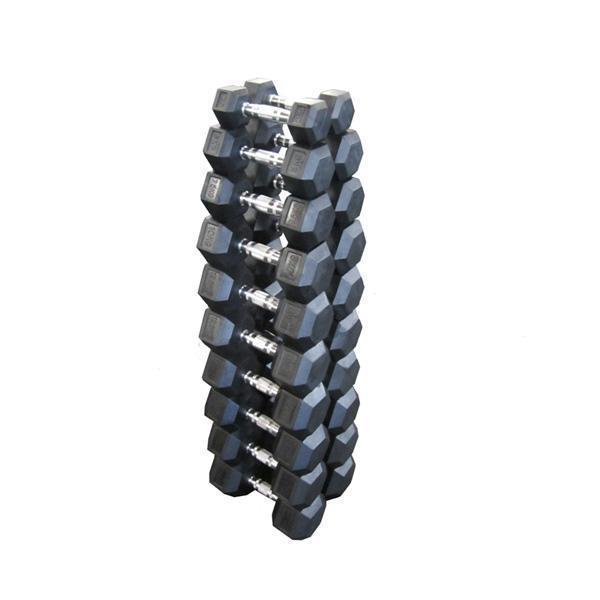 Muscle Motion Rubber Hex Dumbbells Package  - 7 Pairs - 10kg to  25kg