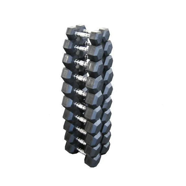 Muscle Motion Rubber Hex Dumbbells  Package - 10 Pairs - 10kg to 40kg