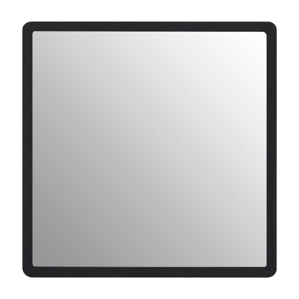 Small Black Wall Mirror with Gold Edge