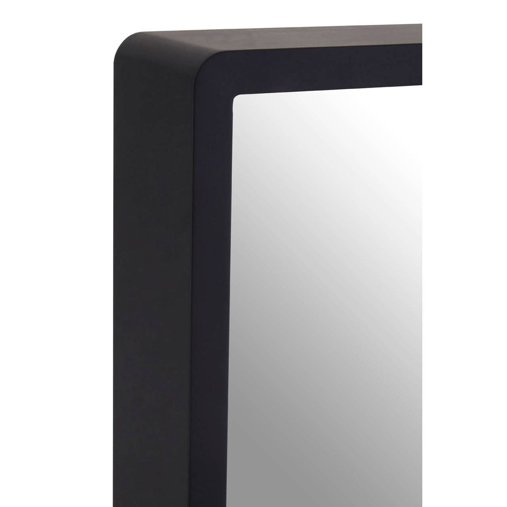 Small Black Wall Mirror with Gold Edge