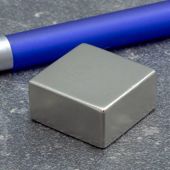 Neodymium Block Magnets 25.4mm x 25.4mm x 12.7mm High - N40